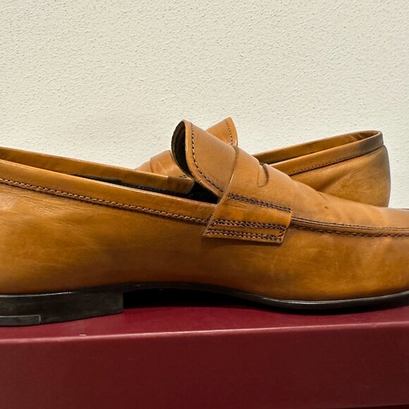 $425 To Boot New York Alek Penny Loafer Cognac Tan Leather 11.5 Super Clean! - Picture 8 of 13